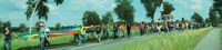 Pride Wendland rainbow Demonstrationzug auf B493
