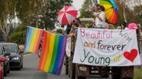 Pride Wendland Lesben auf Rainbow Treckergespann